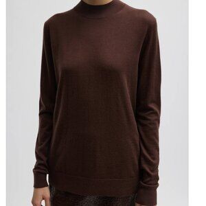 Tibi Cashmere Silk Blend Mock Neck Easy Sweater Size XS